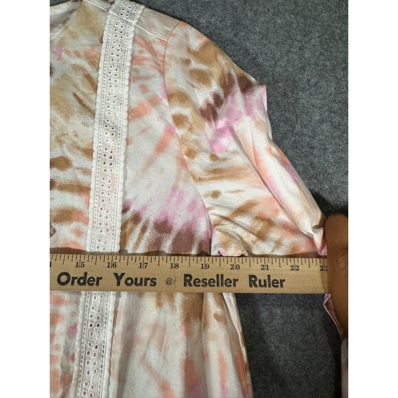 Lands'end Top Women Medium Long Sleeve Mature‎ Embroidered Tunic Artsy eclectic - Picture 3 of 7